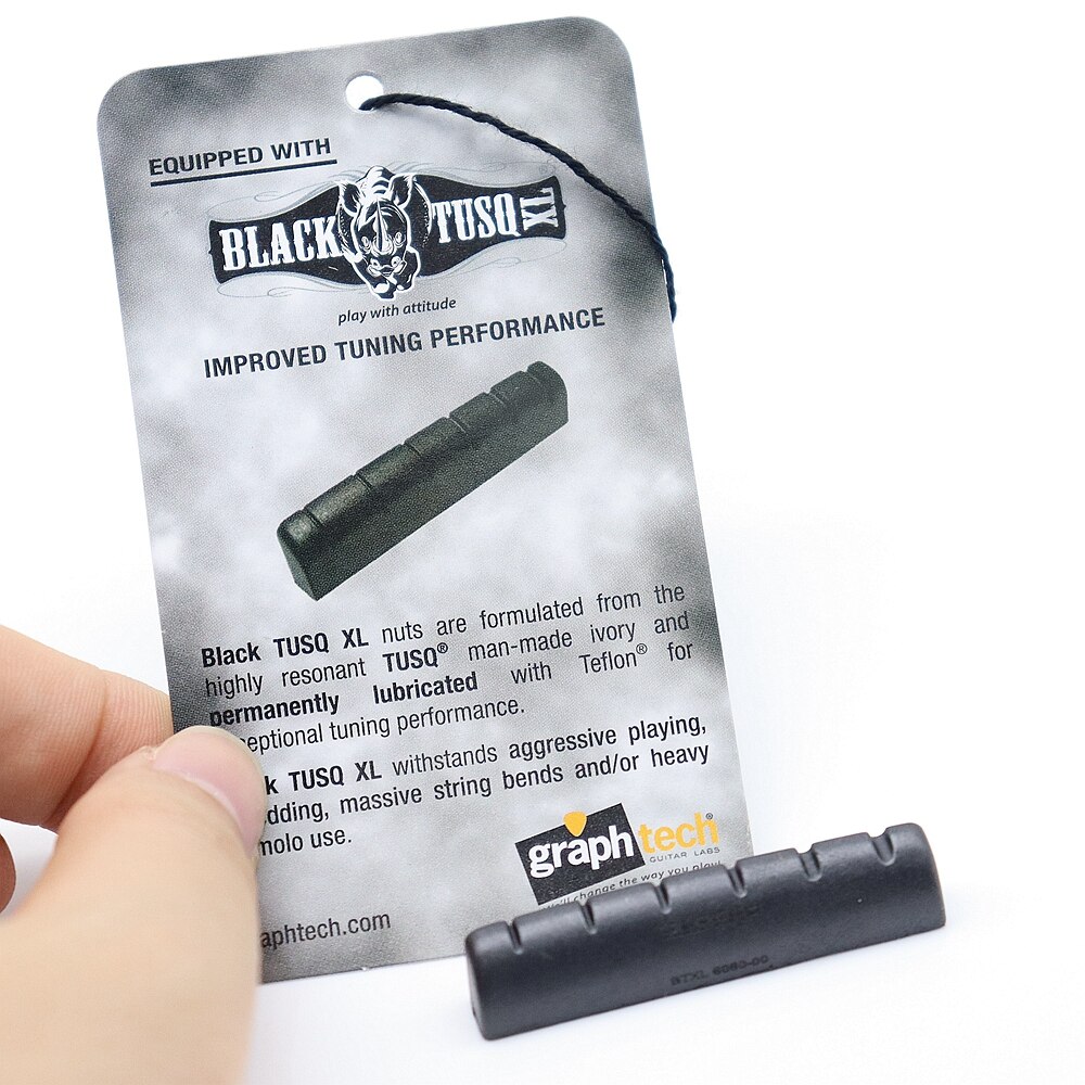 Graph Tech, PT-6060-00 TUSQ XL, 1/4 ", tuerca ranurada de 6 cuerdas para guitarra de estilo epixon, negro