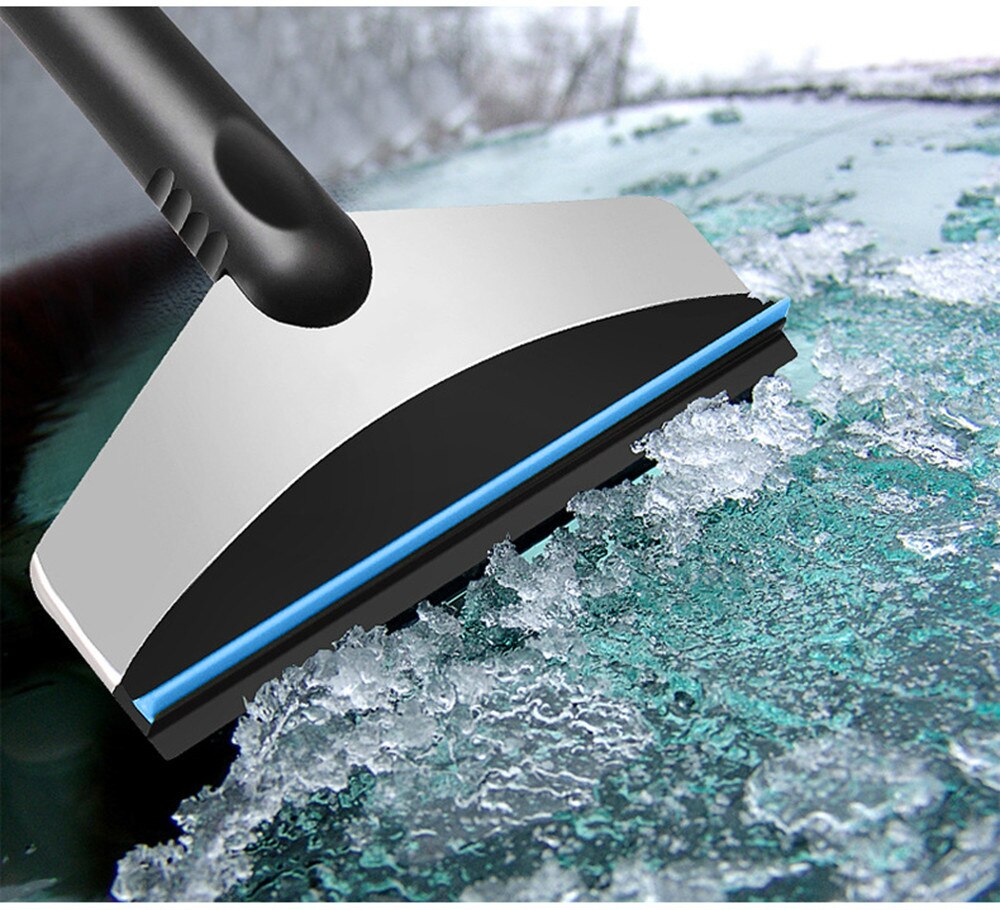 Rascador de hielo de acero inoxidable con mango de goma para coche de invierno, herramienta de eliminación de parabrisas, removedor de nieve para coche, Rascador de parabrisas
