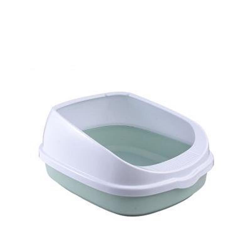 Arenero semicerrado con valla alta, caja de arena para gatos con cuchara para excrementos, estuche de basura para entrenamiento, inodoro antisalpicaduras, orinal para mascotas: Blue / M