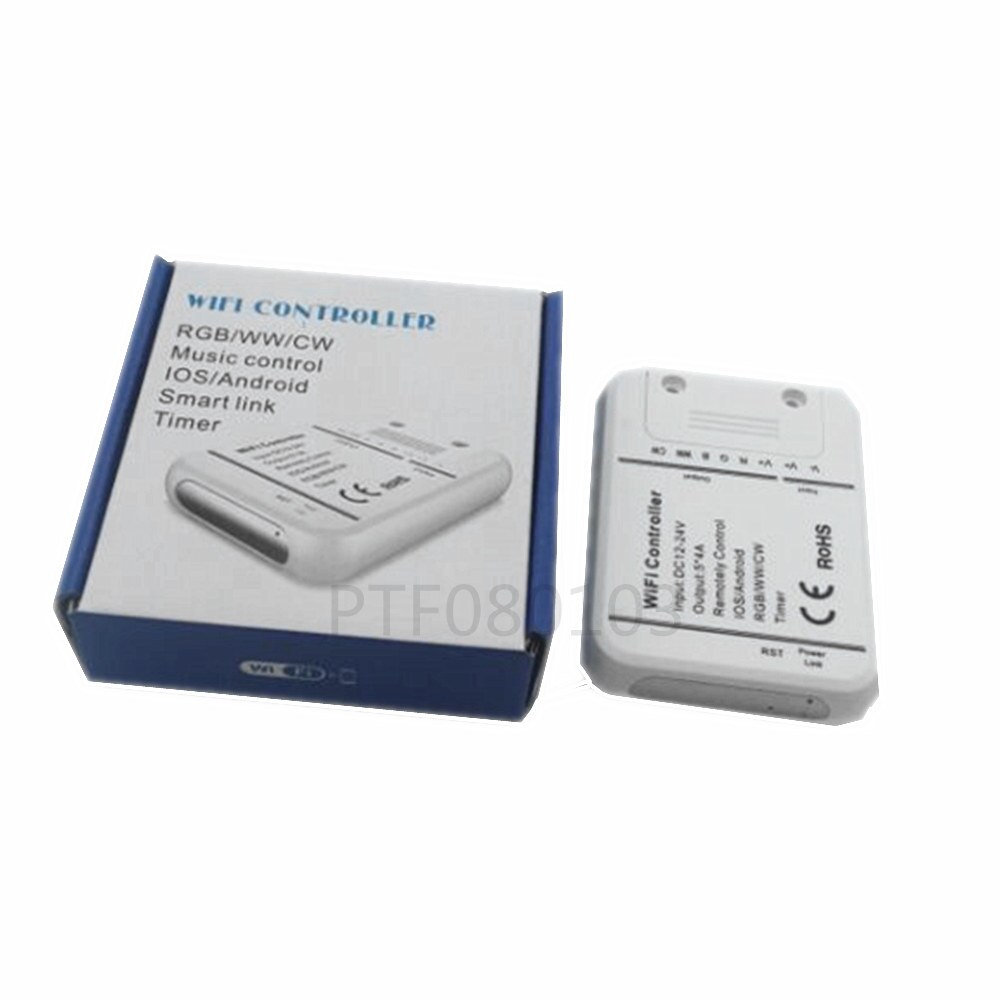 Langaton ios android himmennettävä mini wifi kaukosäädin 5 -kanavainen ohjain  dc 12-24v rgb/rgbw led-nauhavalolamppu lamppu  ld686