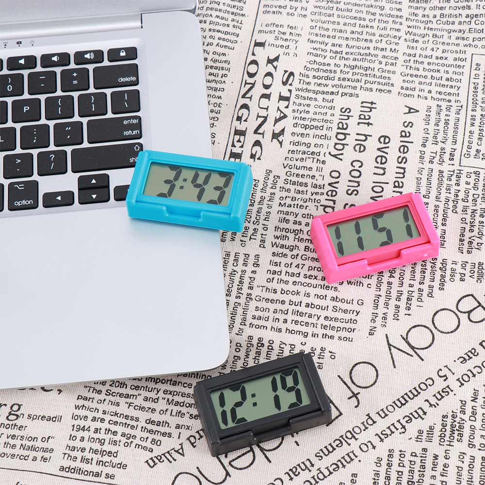 1 pcs Interior Self-Adhesive Time Clock Mini Small Bracket Desk LCD Display Digital Vehicle with Calendar LCD Screen