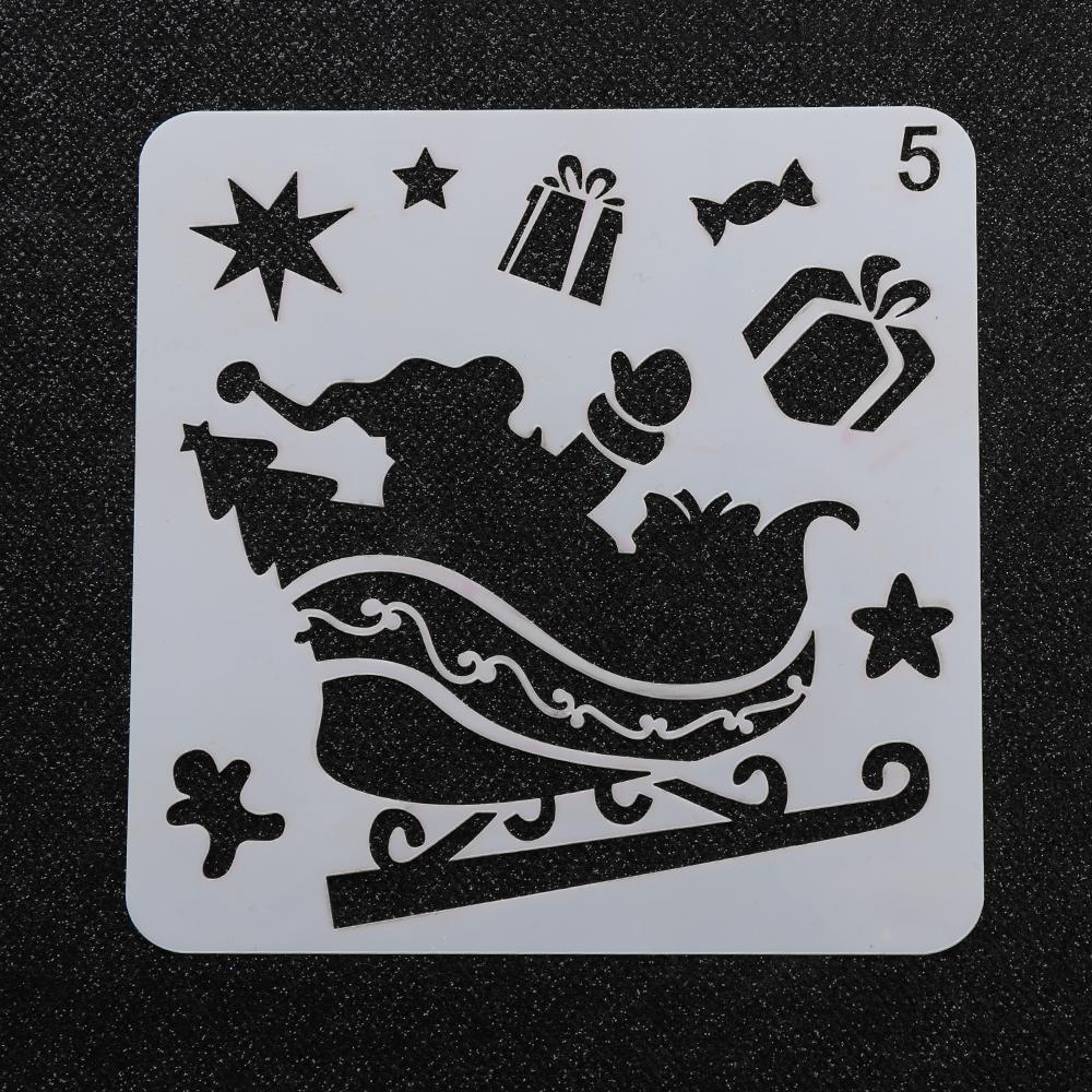 Plantillas huecas de Navidad para pintura de pared, álbum de sellos para estampado de álbum, tarjeta de papel en relieve decorativa, plantilla de flores