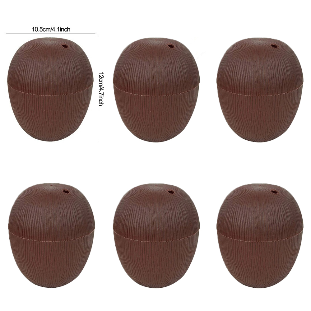 6Pcs Plastic Tropische Ananas Kokosnoot Drinkbeker Fruit Vorm Sap Cups Hawaiiaanse Luau Verjaardag Zomer Strand Zwembad Party Decor: 12Pcs coconut