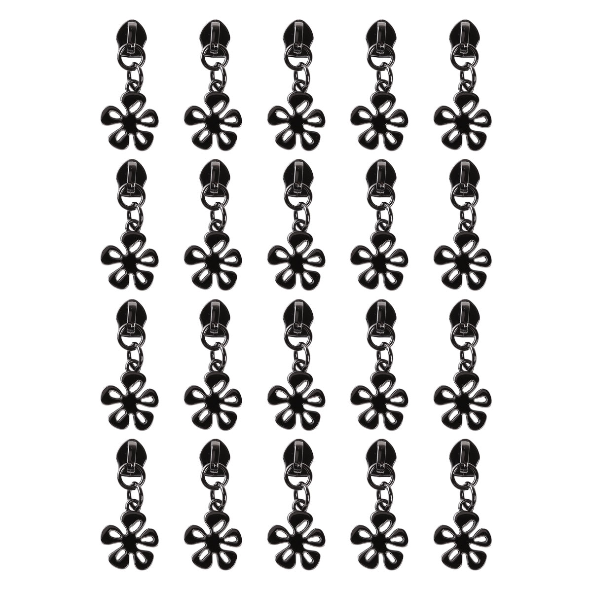 Ensemble de tirettes de fermeture éclair en métal 20 #5 en forme de fleur/cœur, tirettes de fermeture éclair décoratives, artisanat pour la réparation de vêtements de sacs de bagages à faire soi-même