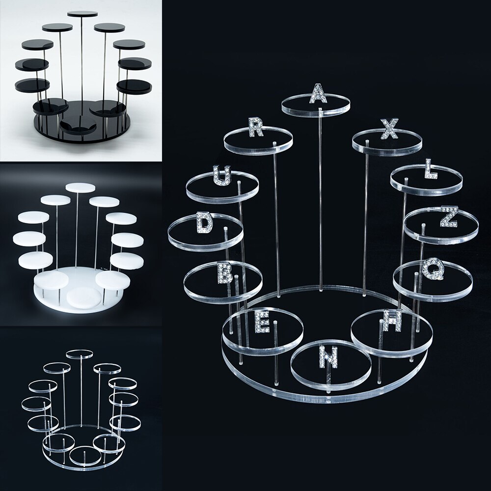 12 bakke flerlags akryl smykker ring display stativ vedhæng show rack органайзер органайзер для хранения полка