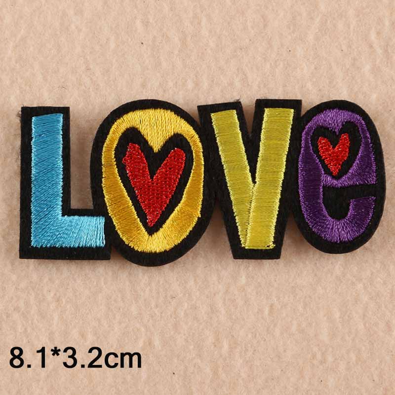 Kleurrijke Liefde Ijzer Op Geborduurde Kleding Patch Voor Kleding Stickers Kleding Kledingstuk Accessoires