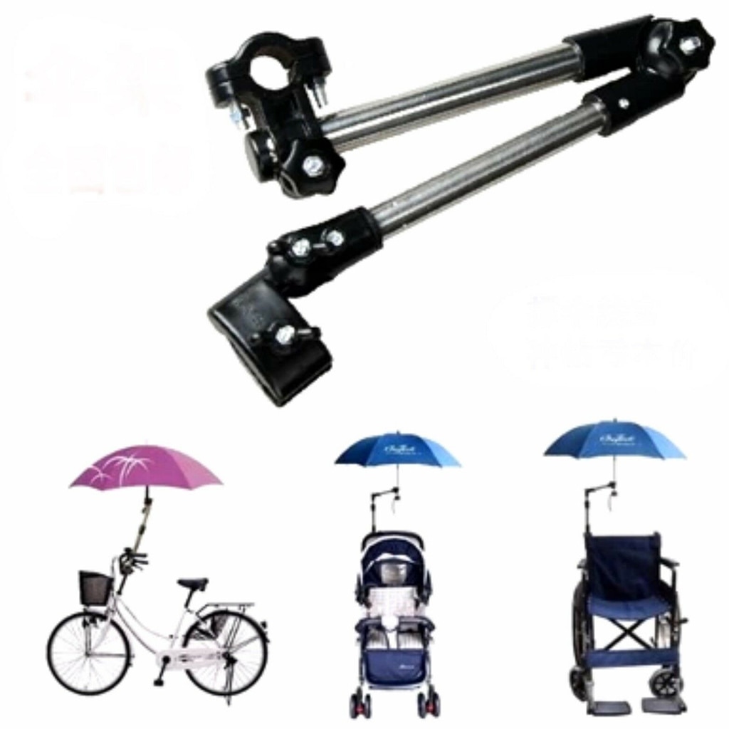 Drejelig cykel paraplyholder justerbar klapvogn golf buggy vogn trolley paraplyer support stativ klapvogn stik