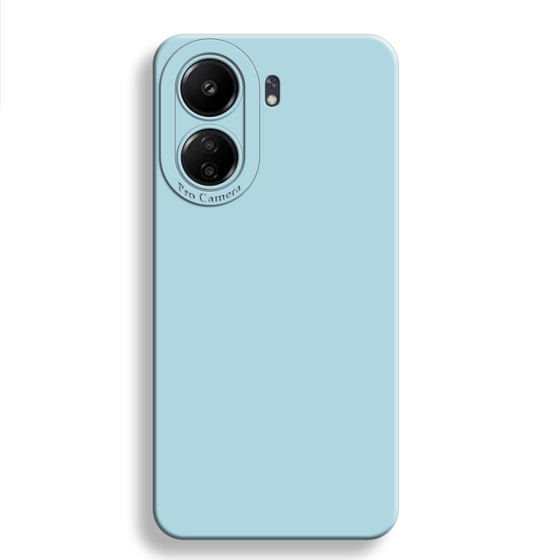 Pour Redmi 13C étui pour Xiaomi Redmi 13 C 13C couverture 6.74 pouces Protection complète d'objectif d'appareil photo pare-chocs antichoc en Silicone liquide: BLEU CIEL