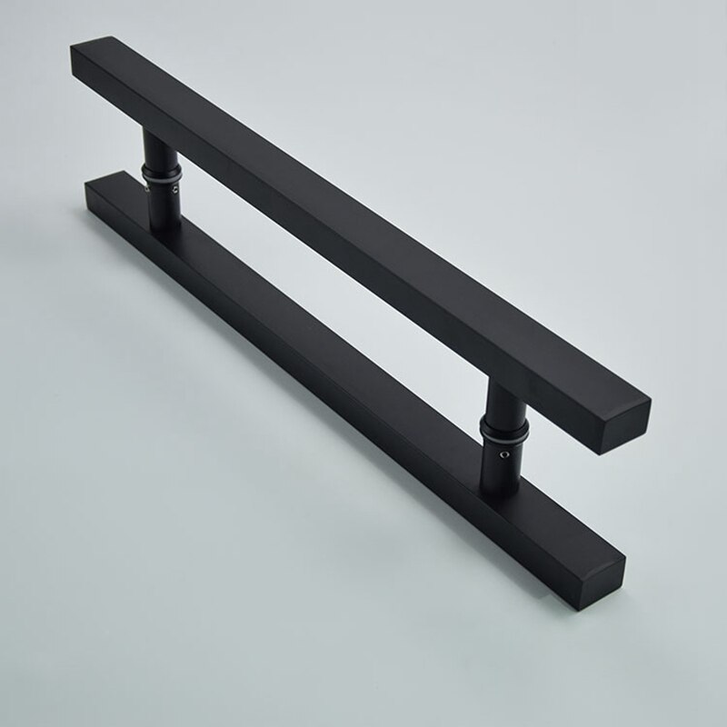 Matte Black Stainless Steel Glass / Wooden Door Handle