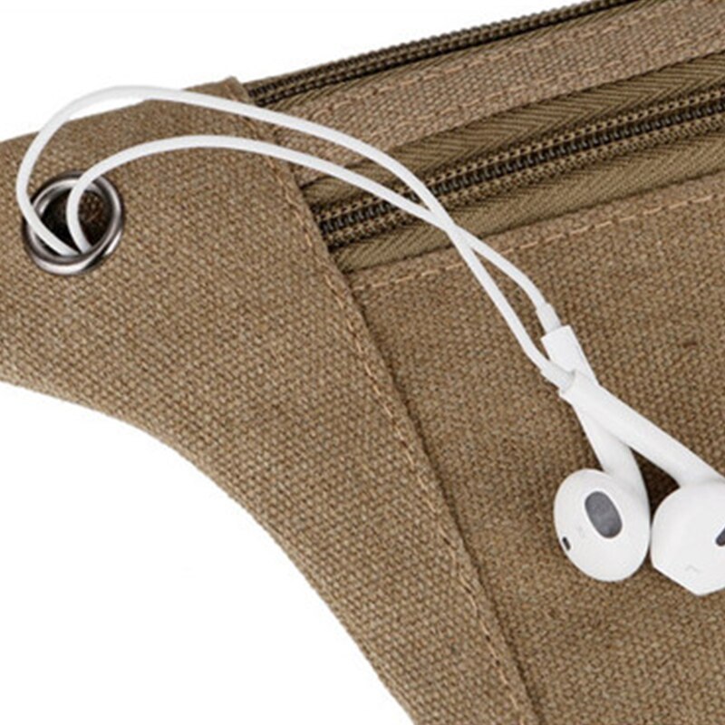 Lærred vandtæt talje pose udendørs sport stødsikker taske multifunktionel lomme opbevaring kører telefon tasker