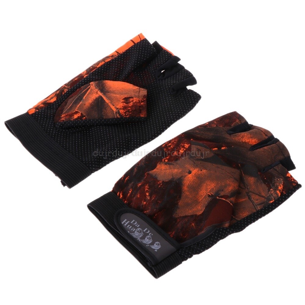 Guantes de pesca de camuflaje antideslizantes, de 5 dedos cortados, de , para deportes al aire libre, antideslizantes, N20