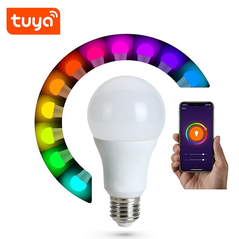Tuya / Smart Leven Wifi Smart Lamp Dimbare Toning Lamp 9W Rgbcw Smart Lamp Voice Control, tuya Smart Leven App Google