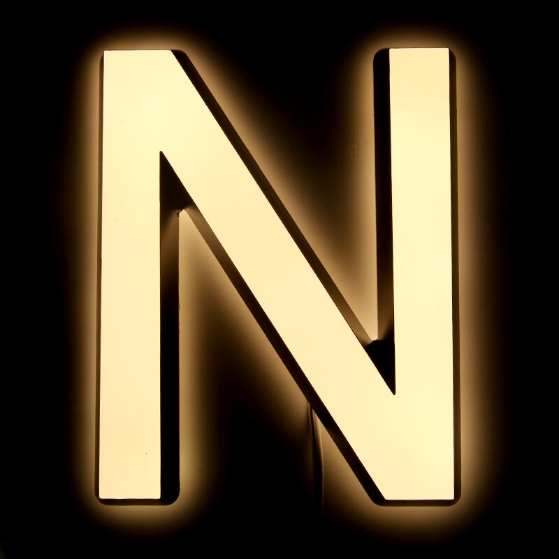 Acrylic LED luminous signs Business Lighting Advertising Sign LED Signboard Outdoor Waterproof Custom Advertisment Letters: N