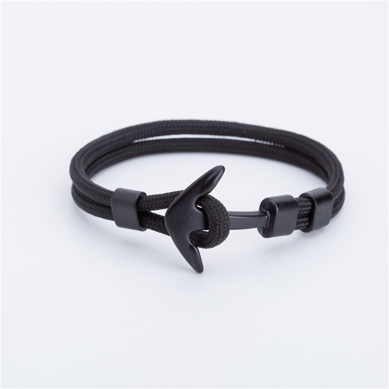 Zwart Anker Charme Armbanden Voor Mannen Vrouwen Touw ketting Armbanden Sieraden
