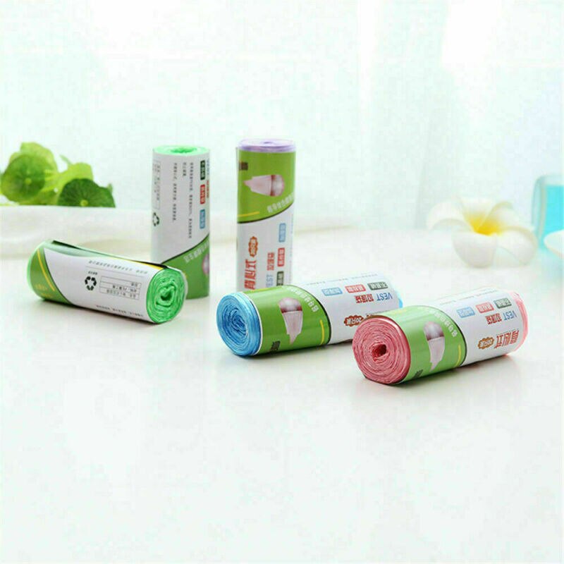 Rubbish Garbage Bin Liners Kitchen Toilet Black Waste Trash Bags Kit With Handle Vest Type Trash BAGS