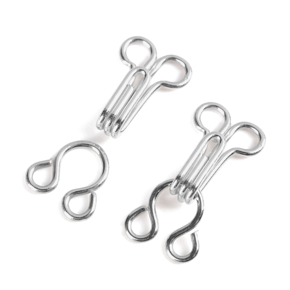 Gancho de costura Invisible para ropa interior, hebilla de Metal, botón para cuello, suéter, accesorios, ganchos para sujetador, 100 Uds.: Silver / 11.5mm