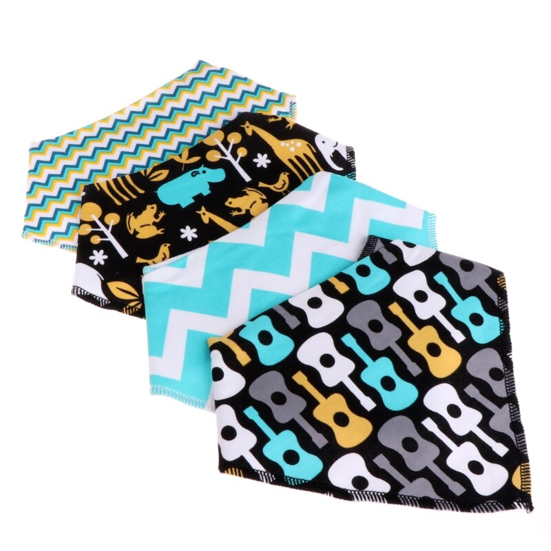 4 stuks baby unisex speeksel handdoek met kwijl driehoek bandana slabbetjes