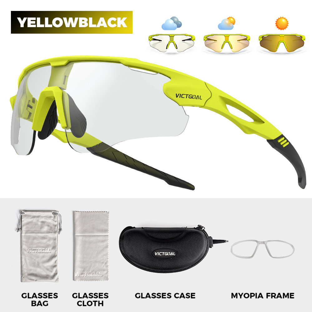 Victgoal fotokromatiske briller  uv 400 24h intelligente skiftbare  tr90- innfatninger for menn terrengsykkel fiske løping sykling sykkeltilbehør: Hvit