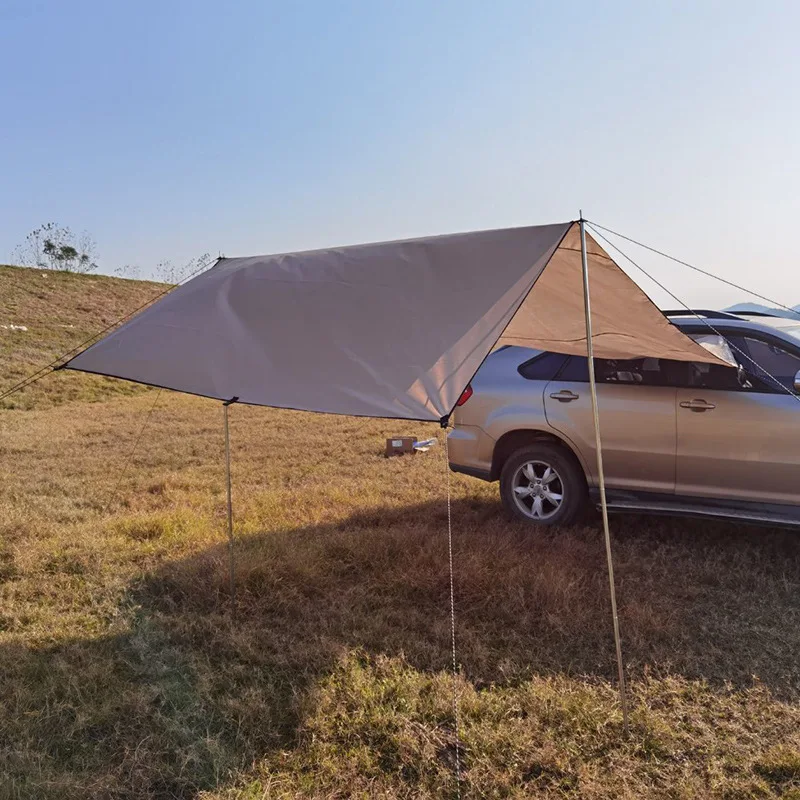 440 x 200cm bil sidely skygge camping bil tagtelt markise vandtæt uv campingtelt bil tag regnsejl