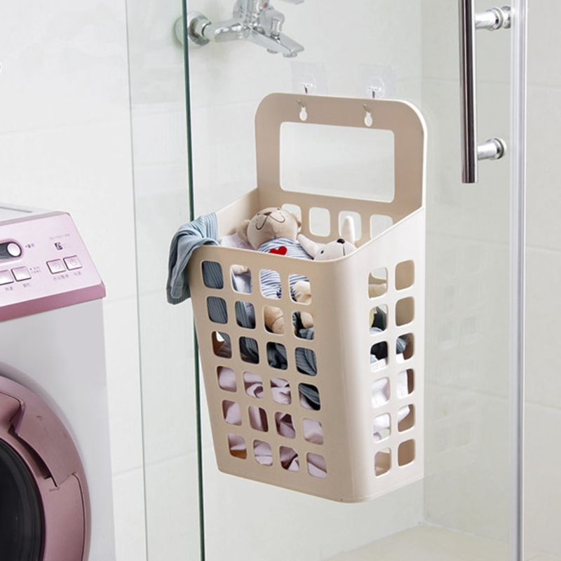 Suction Suspension Basket Wall Mounted Clothes Large Dirty Laundry Storage Organizer Plastic Garment Bin