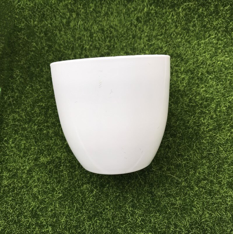 White Round Plastic Flower Pot Plant Vase Simple Moderm Flowerpot With Moss Foam Floral Arrangement Accessories home decoration