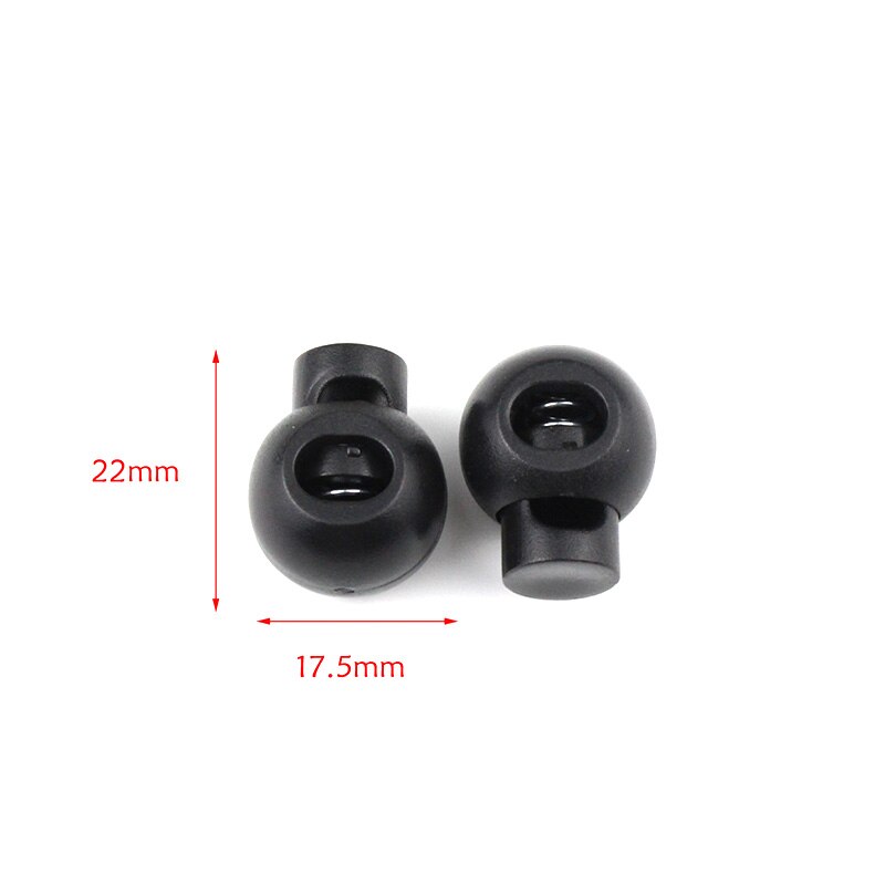 100 stks/pak Gemengde Kleur Plastic Bal Koord Sloten Ronde Toggle Clip Stopper Wijd Voor Rugzak/Kleding/Paracord # A014