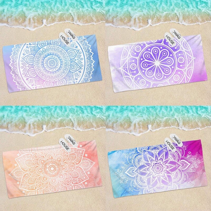 70*140 Boho Mandala Surf Poncho Microfiber Badhanddoek Strand Handdoeken Snel Droog Strand Mat Volwassen Strand Handdoeken Vrouwen bloemen Cover Ups