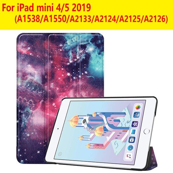 Cover Case for iPad Mini 1 2 3 PU Leather Silicone tablet case for iPad Mini 4 5 Tri-fold Stand Sleep Smart Cover Case