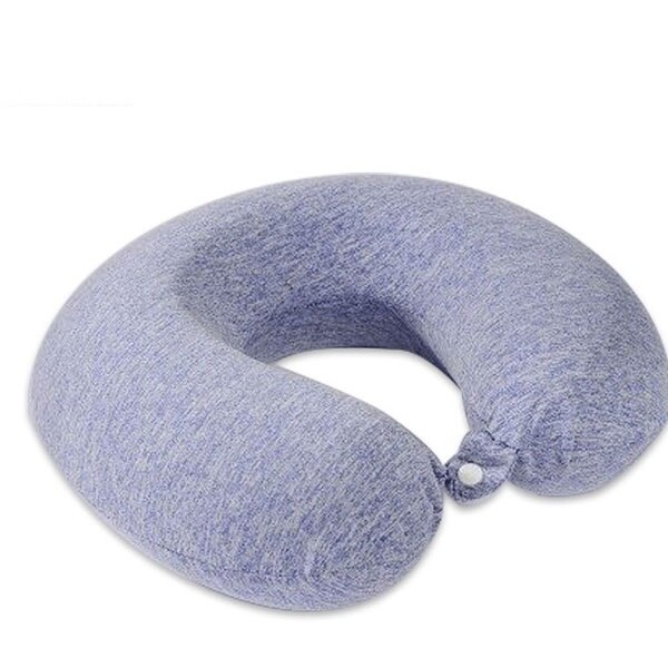 Vliegtuig Auto Kantoor Gel Cooling Memory Foam U Vorm Reizen Nekkussen: Blauw