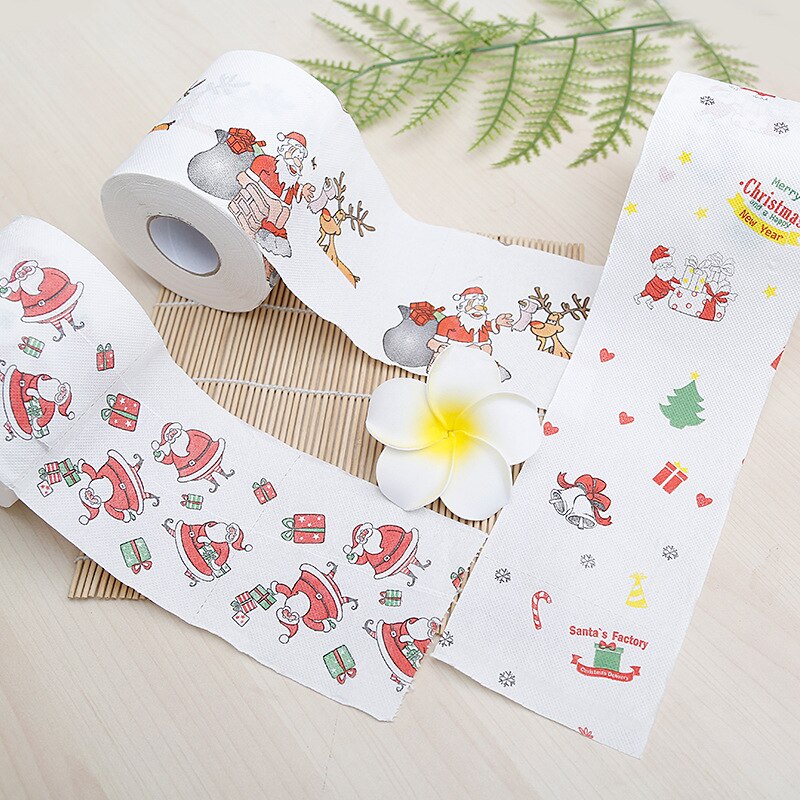 1-6 Stuks Kerst Patroon Serie Roll Papier Kerst Decoraties Prints Leuke Wc Papier Kerst Decoraties Voor Thuis