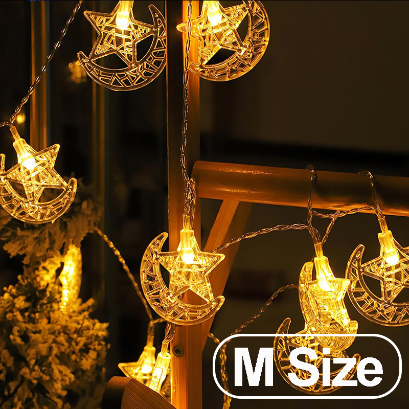 1-10M Led Lichterketten mond stern lampe Eid Mond Stern dekoration Hängen String licht leuchtende Sterne Mond ramadan hause dekoration: changeable / N