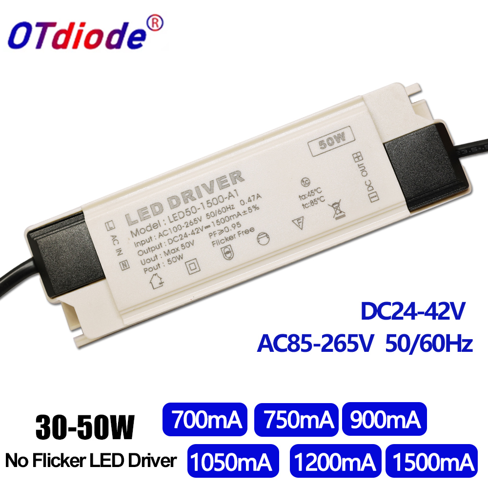 110V 220V 30W 36W 40W 50W LED-Treiber DC24-42V 700mA 750mA 900mA 1050mA 1200mA 1500mA flimmerfreie Stromversorgung Außenbeleuchtung