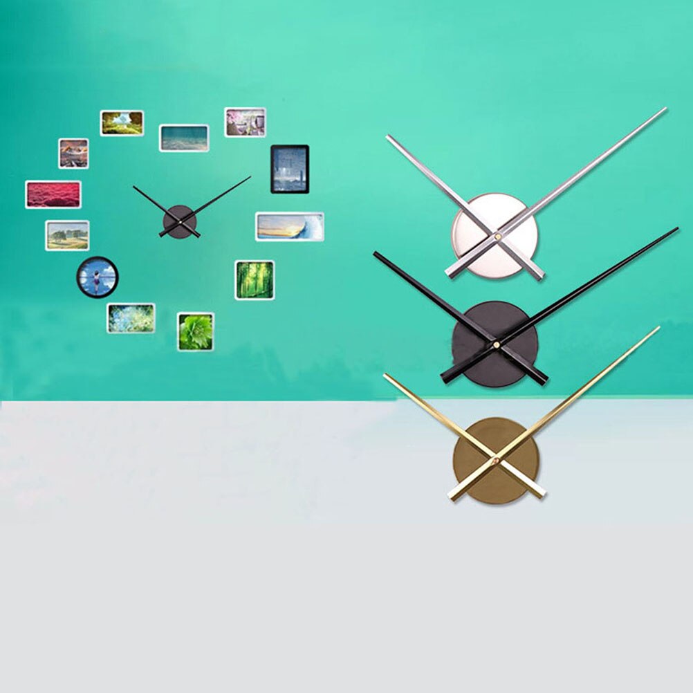 DIY Large Cross-stitch Clock Hands Needles Wall Clocks 3D Home Art Decor Clock Mechanism Accessories(Black,without