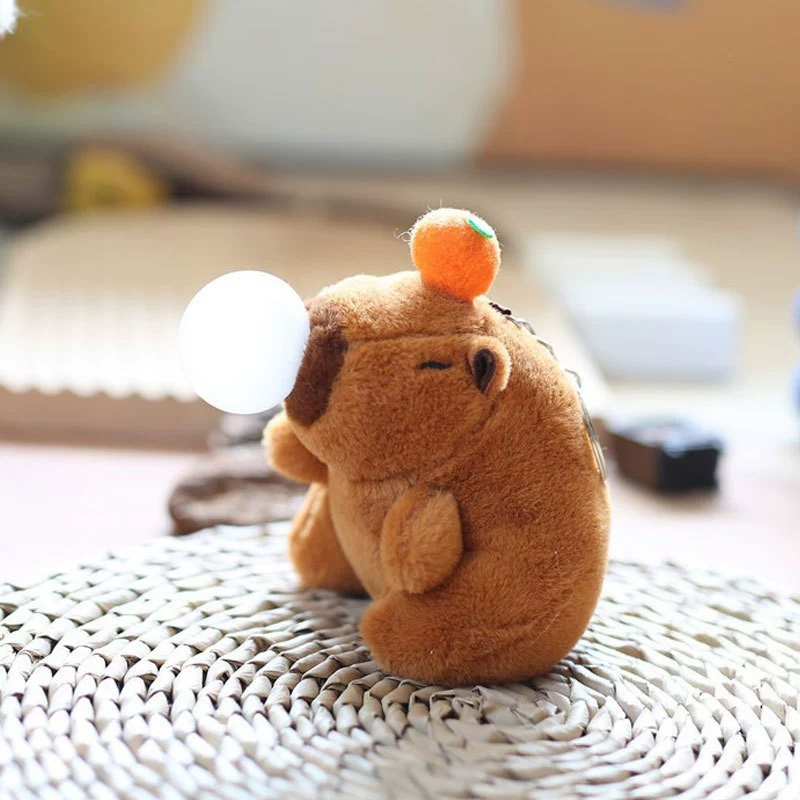 Porte-clés en peluche kaki, queue de vol, Capybara, mignon, poupée en peluche, jouet, pendentif pour sac d'école, , 1 à 20 pièces