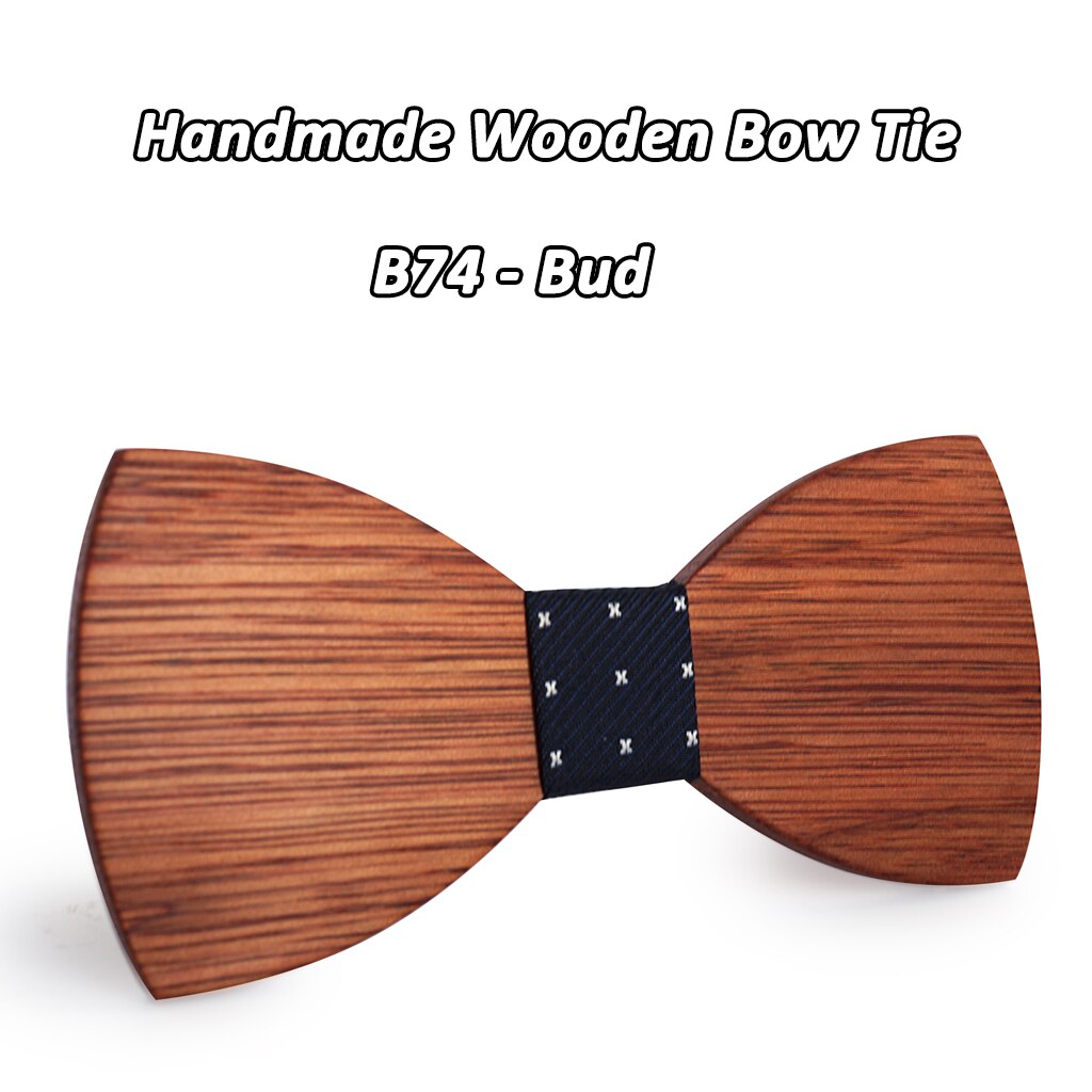 Mahoosive — Nœud papillon en bois, pour homme, accessoire simple, costume, idéal pour mariage, business et occasions formelles: B74