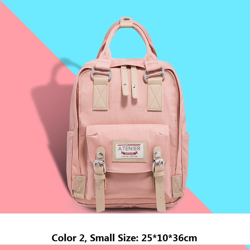 Mädchen-Rucksack aus Segeltuch mit Krapfen-motiv, schülerinnen-Rucksack in bonbonfarben, wasserdicht, schulrucksack, freizeit-reiserucksack, mochila feminina: Klein 4