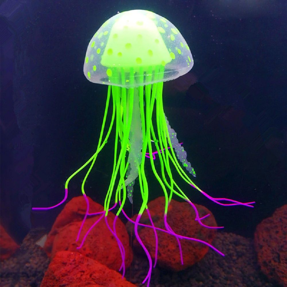 Neue Glowing-effekt Künstliche Quallen Aquarium Dekoration Aquarium Unterwasser Live Anlage Leucht Ornament: green(6cm)