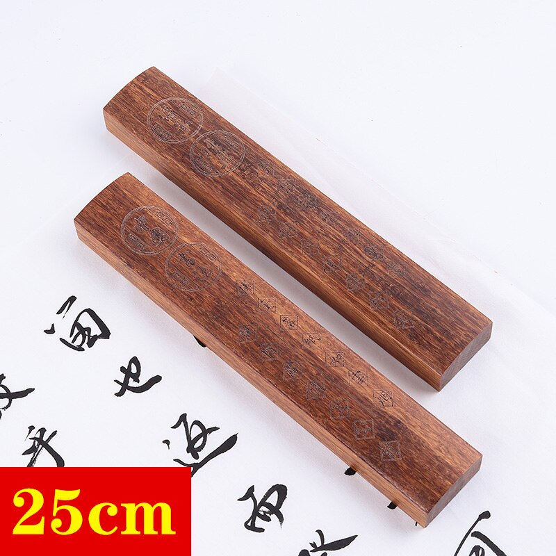 Chinese Houten Sculptuur Paperweights 2Pcs Brush Pen Schilderen Paperweights Multi-Size Pisa Papeles Palissander Papier Drukken Prop: M