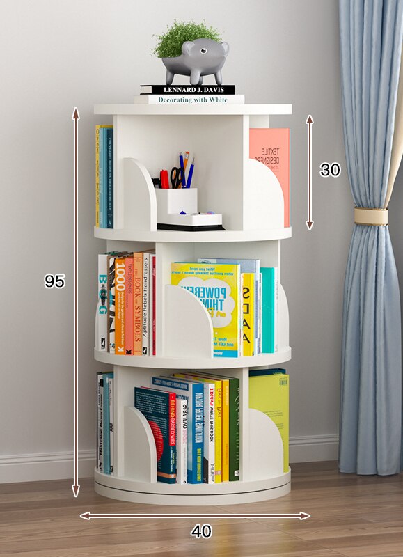 Étagère de rangement à trois niveaux, étagère rotative Simple et créative pour livres d&#39;images de maison: 3 warm white