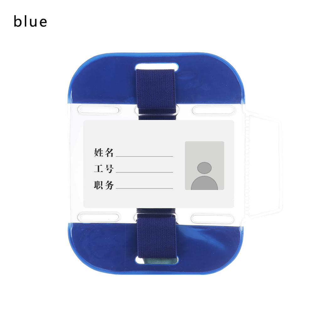 2020 przezroczyste etui na dowód osobisty powłoka ochronna widoczność opaska na ramię pokrowiec na karty karta pcv z długim rękawem materiały biurowe: Niebieski