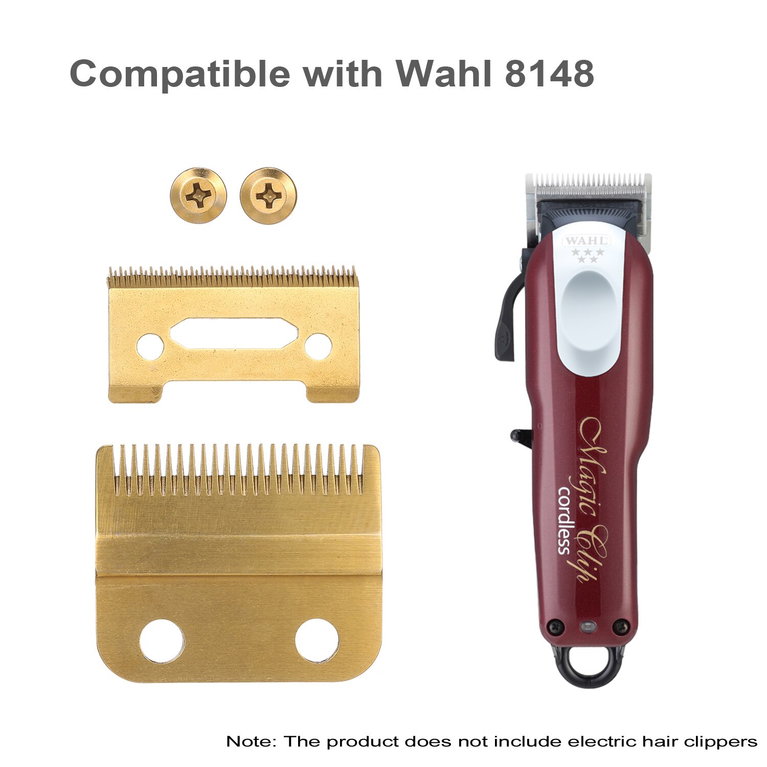 Hair Clipper Blade Replace Cutter Head Metal Bottom Clipper Accessories Golden Blade Compatible with Wahl 8148