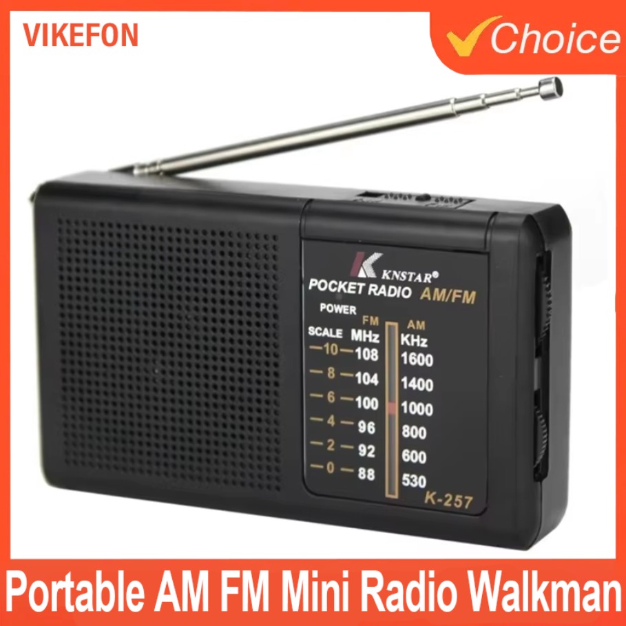 AM FM Portable Mini Two Band Radio Full-wave Band Battery Powered Radio Built-In Speaker Outdoor Emergency Radio for Elders
