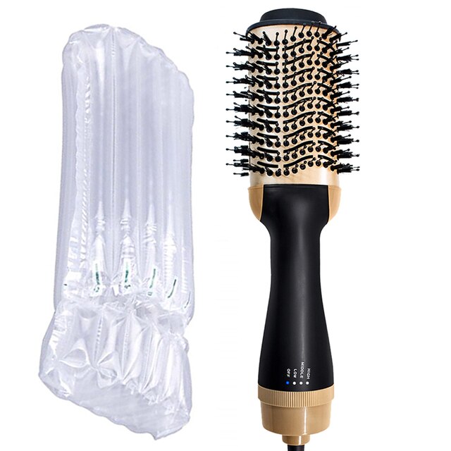 1000W Hair Dryer One Step Air Brush Styler and Volumizer Electric Blow Dryer Comb Salon Hair Curler Straightening Brush: AU Plug / gold no box