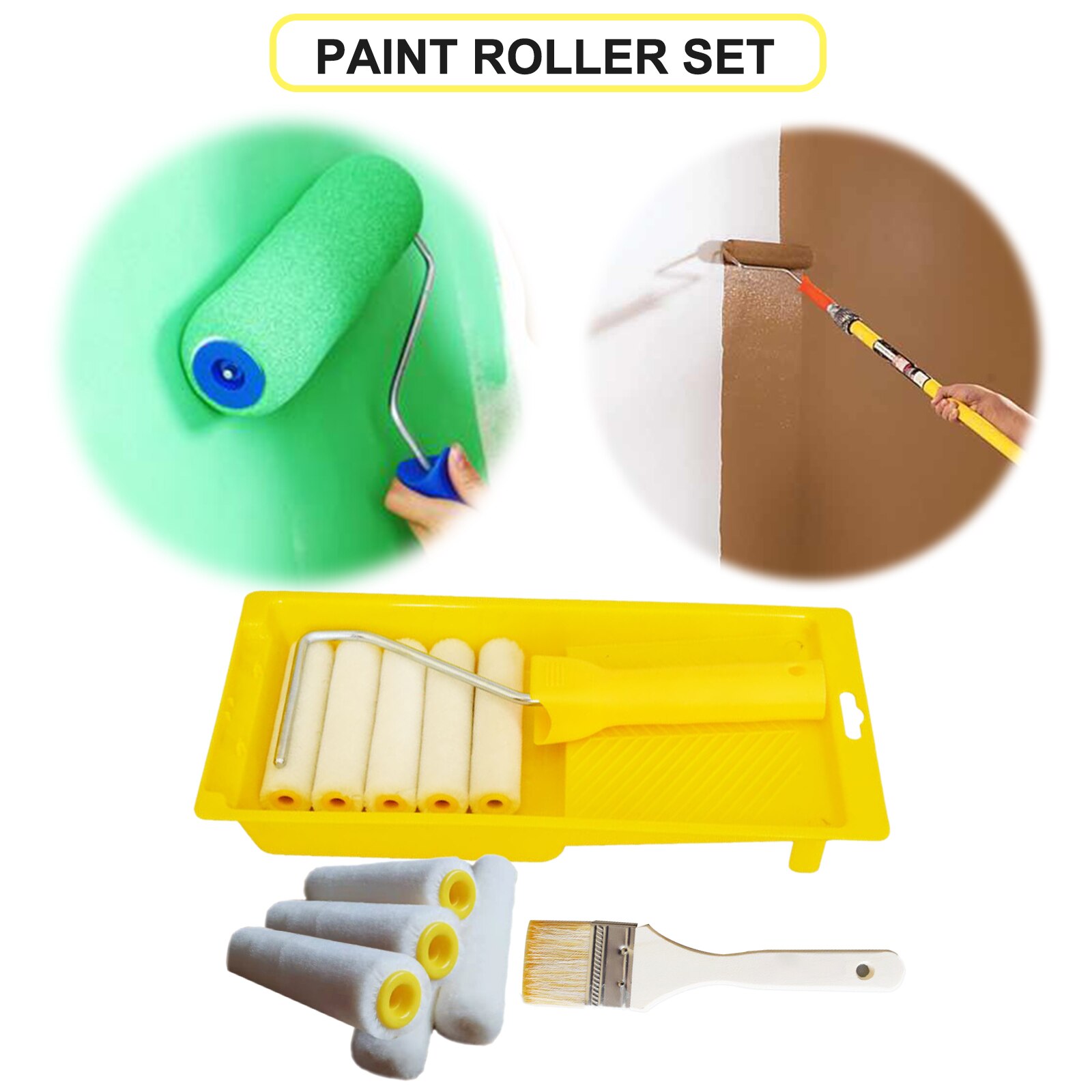 Multifunction Paint Roller Brush Set DIY Household Paint Runner Pro Painting Brush Clean-Cut Paint Edger For Wall Decoration