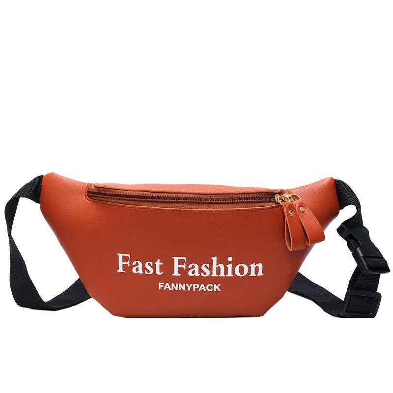 Sacchetto Della Vita delle donne di Cuoio DELL'UNITÀ di elaborazione di Banana Sacchetto Della Cinghia Del Sacchetto di Spalla Femminile Crossbody Petto Borse di Modo del Pacchetto di Fanny Lettera Della Borsa Hip bum Sacchetto: Brown belt bag