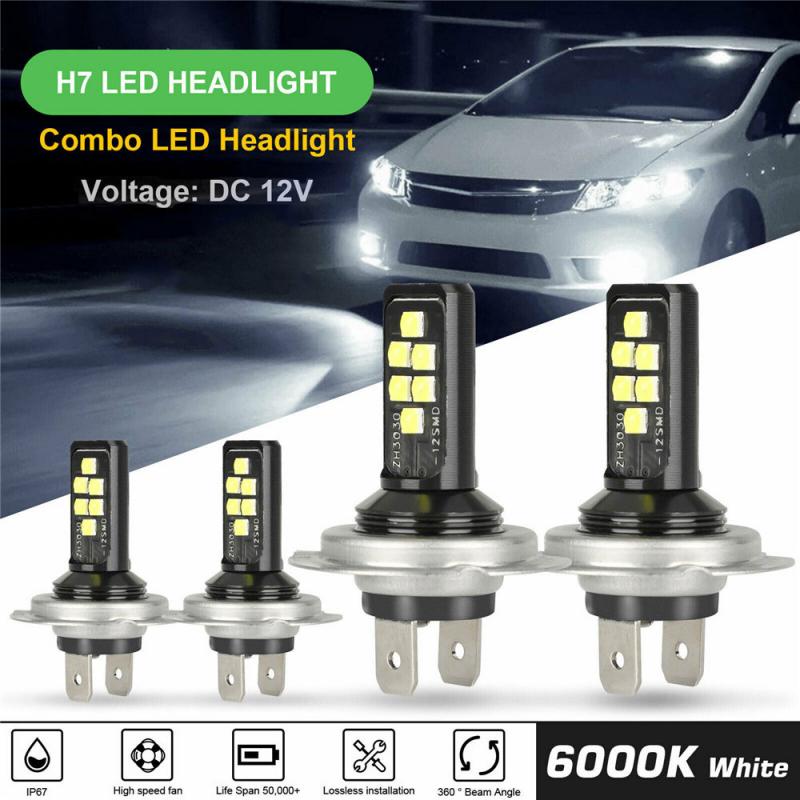 Auto H7 H4Combo LED Scheinwerfer Bausatz Lampen Hohe Abblendlicht 52000LM 6000K Bausatz Auto Scheinwerfer Lampen Autos Zubehör Lampen: H4