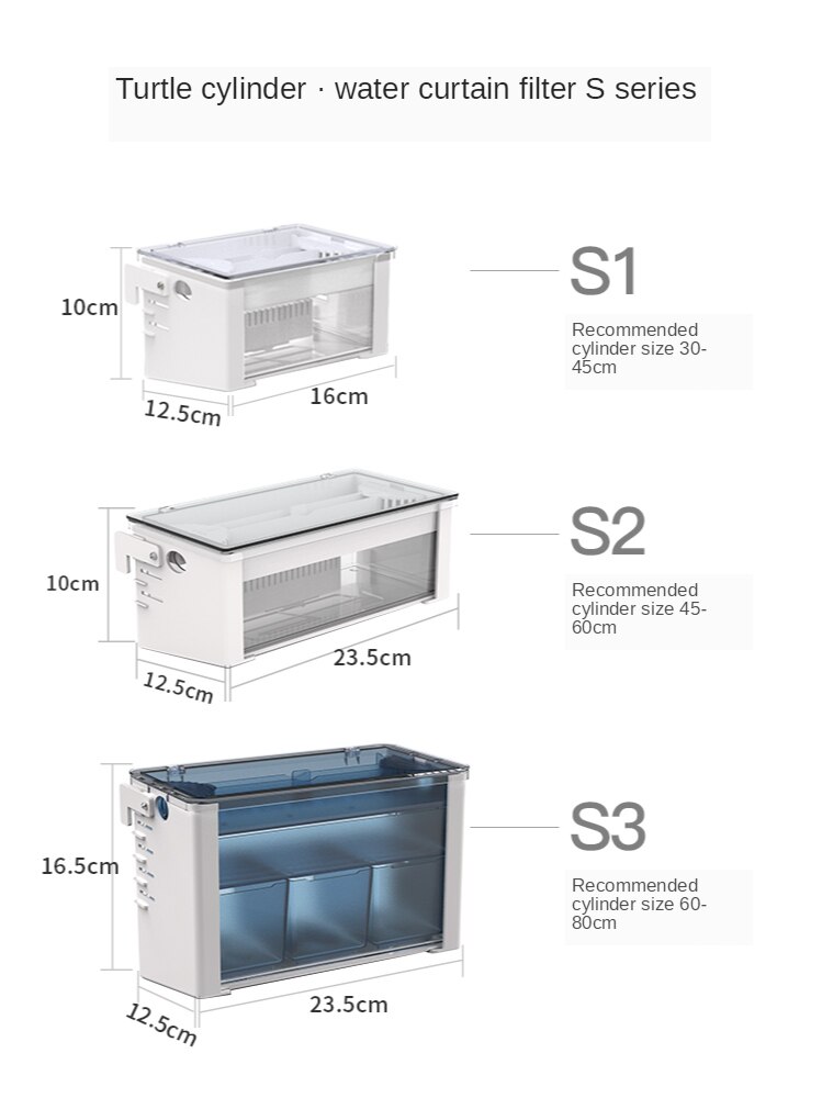 Scatola filtro per cortina d'acqua di gocciolamento filtro per serbatoio di pesce filtro per serbatoio di tartaruga a bassa circolazione d'acqua filtro per serbatoio di pesce accessori per filtri
