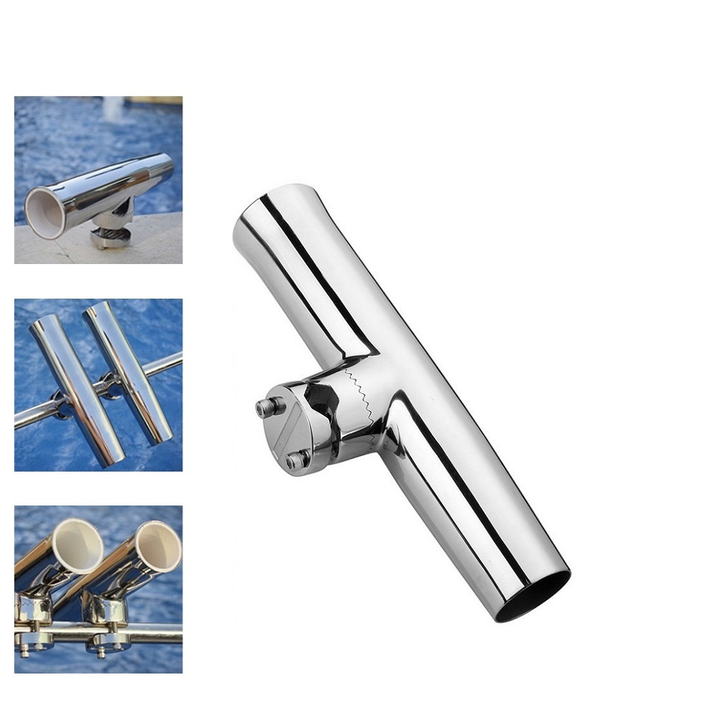 316 Stainless Steel Pontoon Boat Mounted Fishing Rod Holders For 19mm To 32mm Tube Marine Sailboat Inflatable Rod Holder Parts