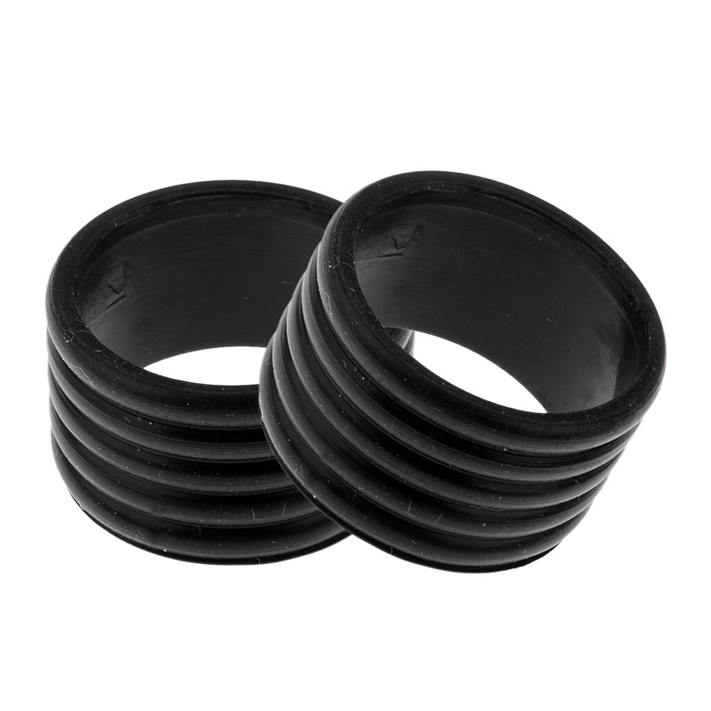 2Stck Silikon Badminton quetschen Tennis Schläger Griff Griff Fix Ring Beschützer Band über: Schwarz