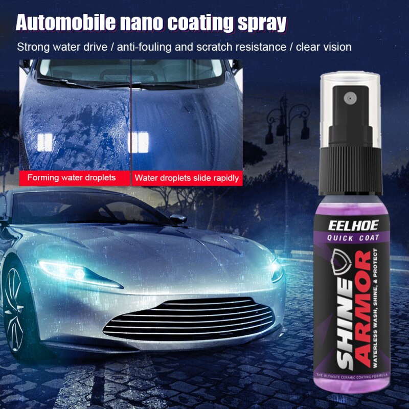1pc For 30ml Shine Armor Ceramic Car Wash Strengthen Quick Coat Polish &amp; Seal Spray Car Nano Ceramic Coating Polishing Wax Spray